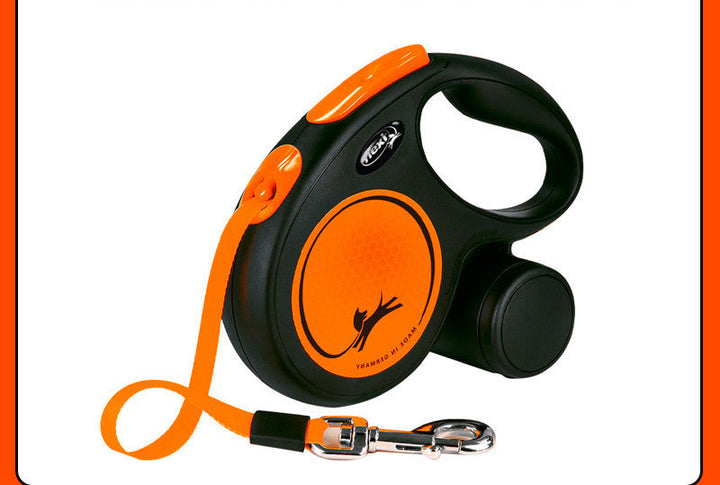 Orange Automatic Retractable Dog Walking Pet Leash