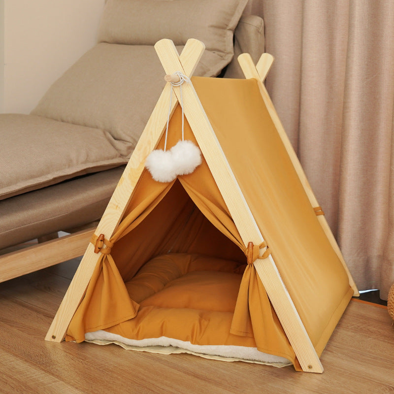 Pet Kennel Cat Litter Removable And Washable Striped Canvas