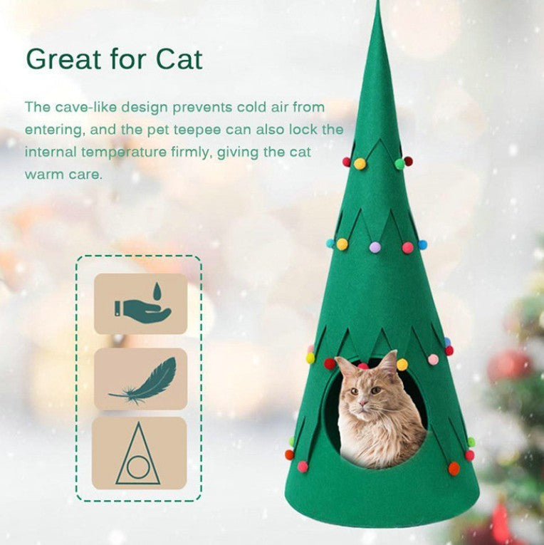 Pet Felt Christmas Tree Foldable Kennel Dogs And Cats
