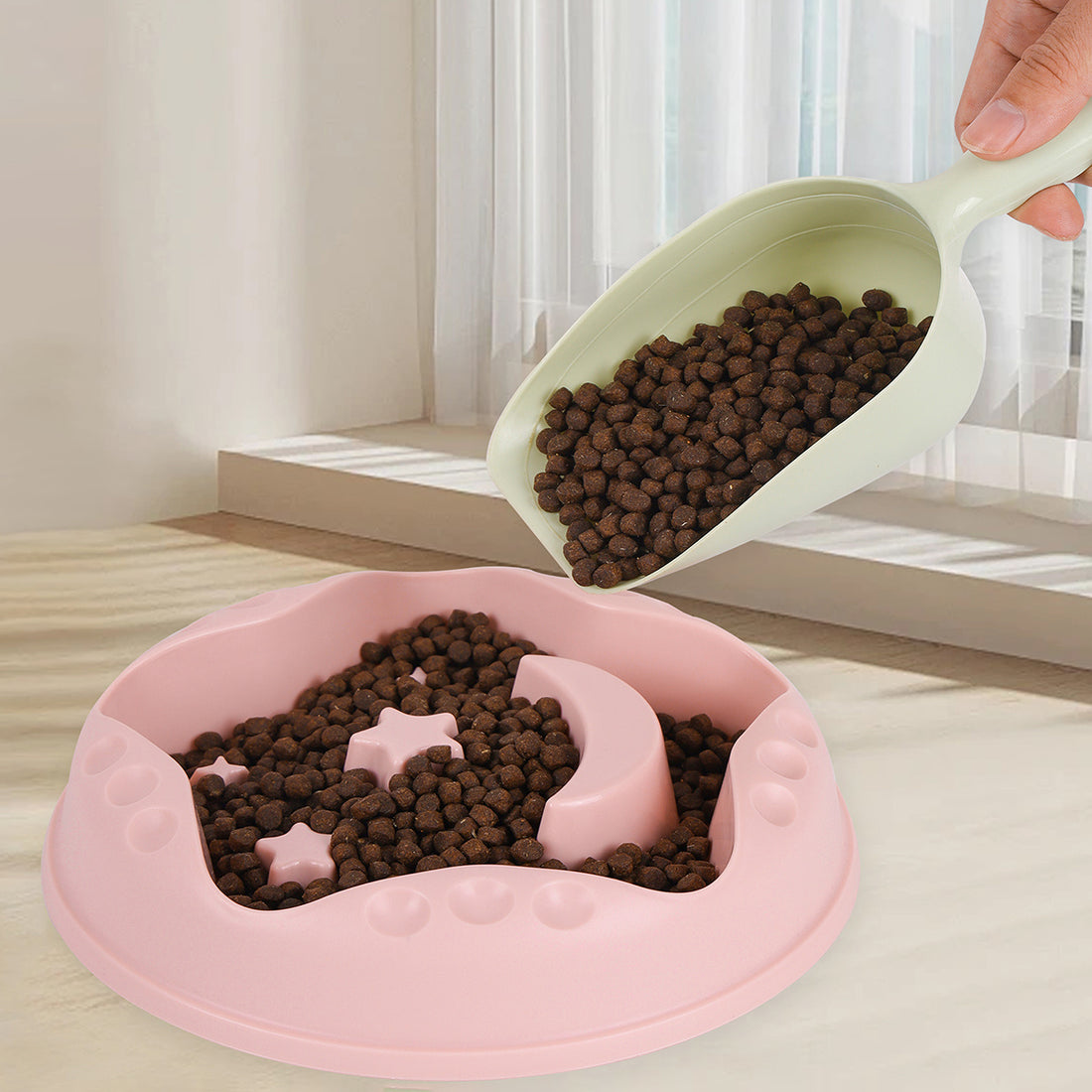 A Moon Star Wings Pet Slow Food Bowl