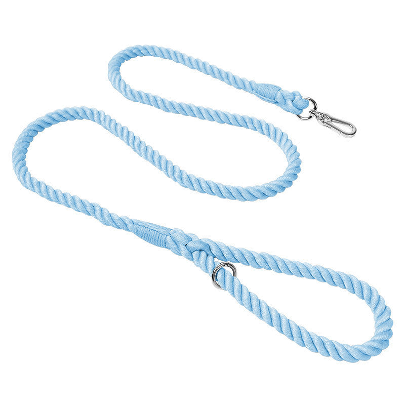 Weaving Gradient Colored Cotton Rope Pet Leashe