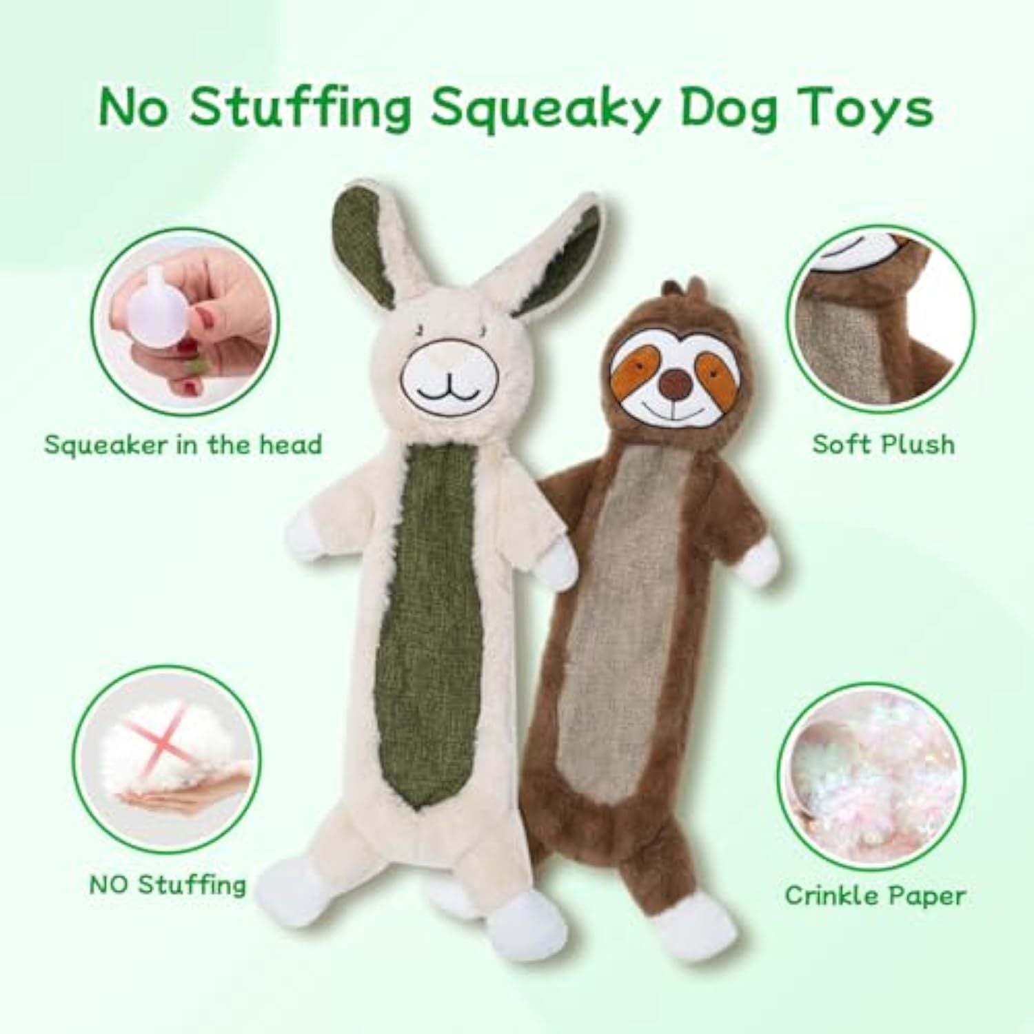 No Stuffing Crinkle Dog Toys
