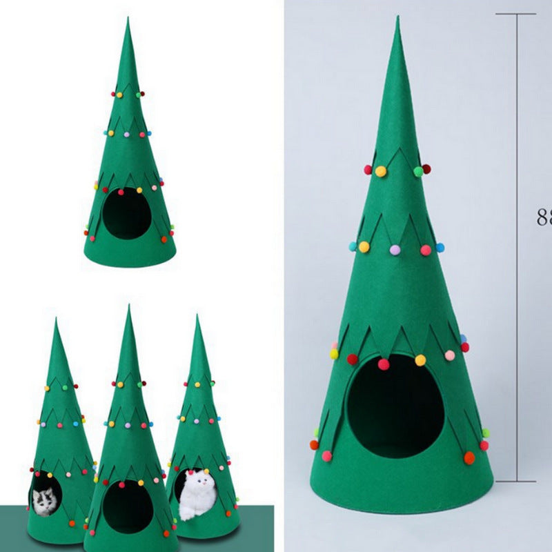 Pet Felt Christmas Tree Foldable Kennel Dogs And Cats