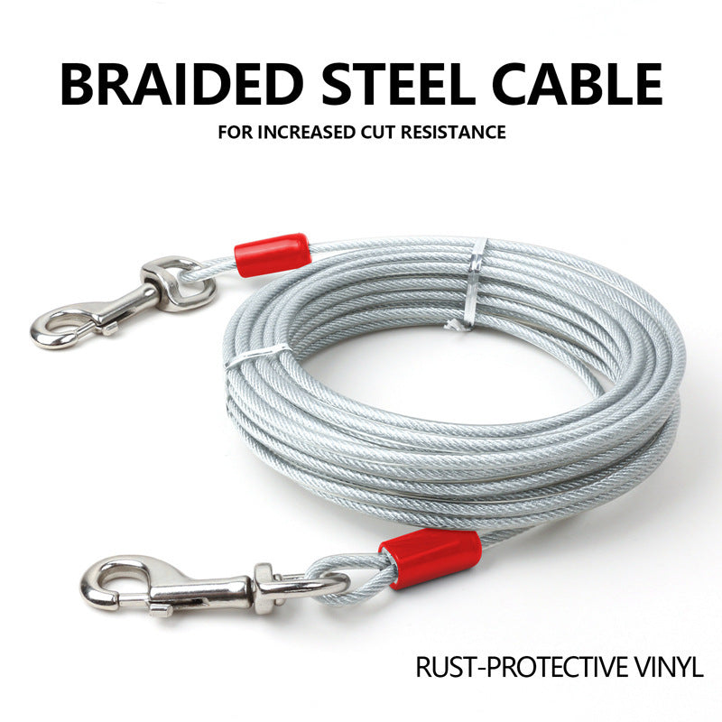 Double Hook Wire Rope Dog Leash